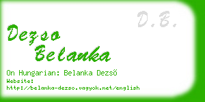 dezso belanka business card